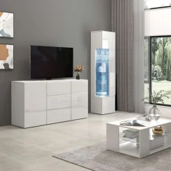 OTTO home Couchtisch »Egypt Couchtisch,Sofatisch« 1 Stk. tlg. Aus glänzend weiß lack. Holz, mit Glasablage,rechteckig,Breite 90 cm