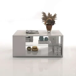 OTTO home Couchtisch »Egypt Couchtisch,Sofatisch« 1 Stk. tlg. Aus glänzend weiß lack. Holz, mit Glasablage,rechteckig,Breite 90 cm