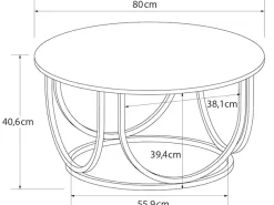 OTTO home Couchtisch »Gwyneth« aus pflegeleichtem MDF, Gestell aus Metall, Höhe 41 cm