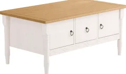 OTTO home Couchtisch »Indra« aus massiver Kiefer, FSC®, mit Stauraum, dezentes Ornament