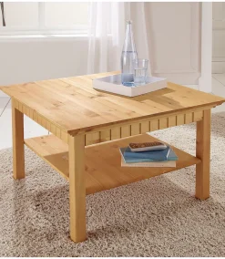 OTTO home Couchtisch »Lisa, Tisch, Kaffeetisch, Beistelltisch« Kaffeetisch, massives Kiefernholz, FSC®, B/T/H: 76x76x45 cm