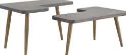 OTTO home Couchtisch »Loupe« Tischplatte aus Beton, Tischbeine aus Messing, Breite 137 cm