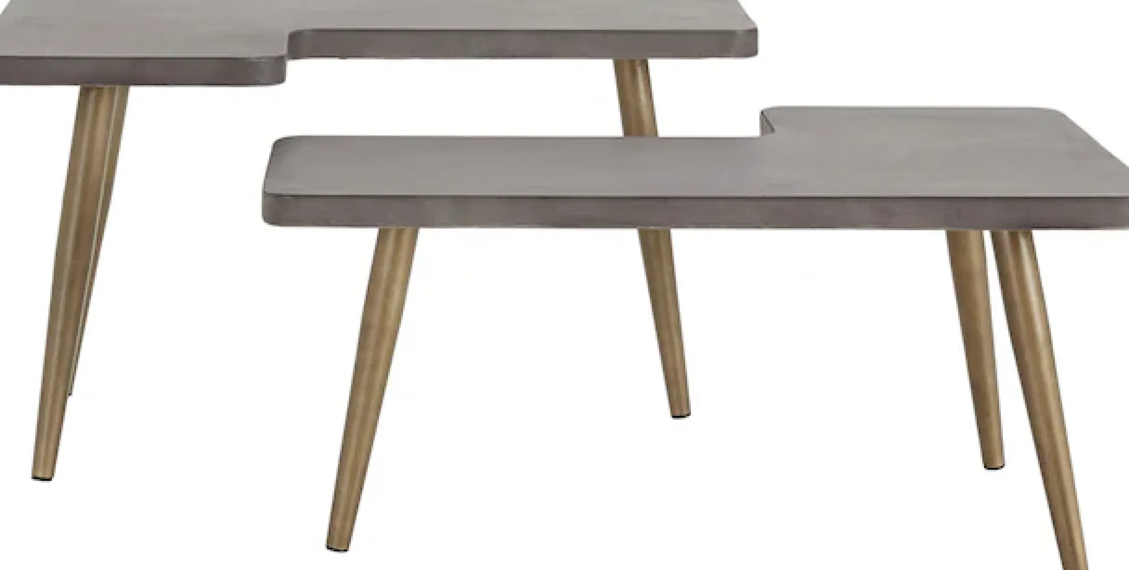 OTTO home Couchtisch »Loupe« Tischplatte aus Beton, Tischbeine aus Messing, Breite 137 cm