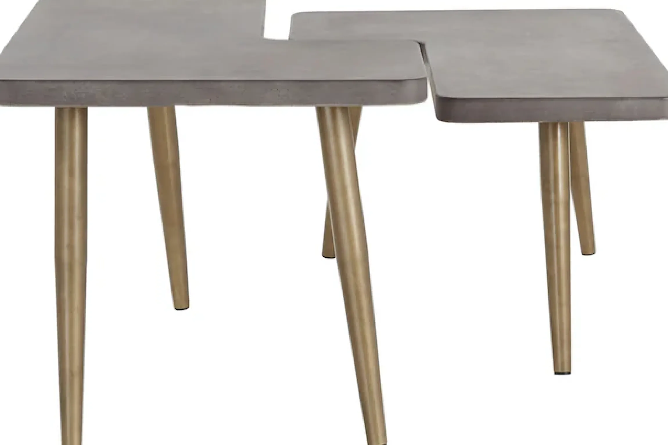 OTTO home Couchtisch »Loupe« Tischplatte aus Beton, Tischbeine aus Messing, Breite 137 cm