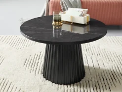 OTTO home Couchtisch »Roos« Keramikplatte in Marmor-Optik, geriffelter Fuß, Breite 80 cm