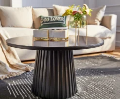 OTTO home Couchtisch »Roos« Keramikplatte in Marmor-Optik, geriffelter Fuß, Breite 80 cm