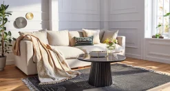 OTTO home Couchtisch »Roos« Keramikplatte in Marmor-Optik, geriffelter Fuß, Breite 80 cm