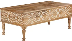 OTTO home Couchtisch »Spring« aus massivem Mangoholz mit detailreichen Schnitzereien, Breite 120 cm
