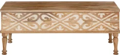 OTTO home Couchtisch »Spring« aus massivem Mangoholz mit detailreichen Schnitzereien, Breite 120 cm