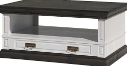OTTO home Couchtisch »Vinales mit Messinggriffen im Jugendstil und einer Schublade« mit Zierleiste und elegantem Sockel
