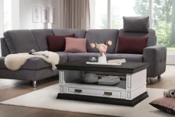 OTTO home Couchtisch »Vinales mit Messinggriffen im Jugendstil und einer Schublade« mit Zierleiste und elegantem Sockel