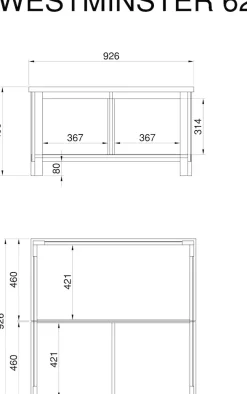 OTTO home Couchtisch »Westminster, Beistelltisch, Wohnzimmertisch, Sofatisch, Tisch« Metallgriffe, ausreichend Stauraum, in 2 Farben erhältlich
