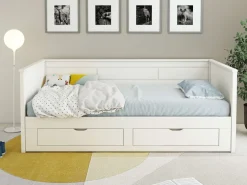 OTTO home Daybed »Leorben, 2 Schlafplätze, Jugendbett, Landhausstil, Massivholz« B/H/T ca. Liegefläche von 90cm auf 180cm ausziehbar 100x82x210cm,ausziehbar, 2 Schubladen, inkl. Lattenroste, viel Stauraum, Made in EU