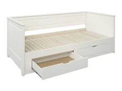 OTTO home Daybed »Leorben, 2 Schlafplätze, Jugendbett, Landhausstil, Massivholz« B/H/T ca. Liegefläche von 90cm auf 180cm ausziehbar 100x82x210cm,ausziehbar, 2 Schubladen, inkl. Lattenroste, viel Stauraum, Made in EU