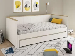 OTTO home Daybett »"REIGNY ", Kinderbett, Gästebett, zwei Schlafplätze« 2. Schlafplatz ausziehbar,Massivholz,Lammellen - Design, Landhausstil, Schublade optional