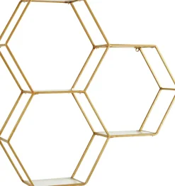OTTO home Deko-Wandregal »Lenia, 3 Ablageflächen aus Glas in einer besonderen Form kombiniert« für elegantes und modernes Wohnen, aus Metall, in 3 Farben