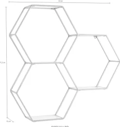 OTTO home Deko-Wandregal »Lenia, 3 Ablageflächen aus Glas in einer besonderen Form kombiniert« für elegantes und modernes Wohnen, aus Metall, in 3 Farben