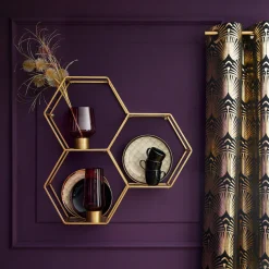 OTTO home Deko-Wandregal »Lenia, 3 Ablageflächen aus Glas in einer besonderen Form kombiniert« für elegantes und modernes Wohnen, aus Metall, in 3 Farben