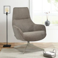 OTTO home Drehsessel »CLARINDA moderner Ohrensessel drehbar, TV-Sessel, Relaxsessel« 360-Grad drehbar, robustes Metallgestell,