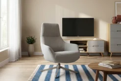 OTTO home Drehsessel »CLARINDA moderner Ohrensessel drehbar, TV-Sessel, Relaxsessel« 360-Grad drehbar, robustes Metallgestell,