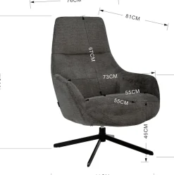 OTTO home Drehsessel »CLARINDA moderner Ohrensessel drehbar, TV-Sessel, Relaxsessel« 360-Grad drehbar, robustes Metallgestell,