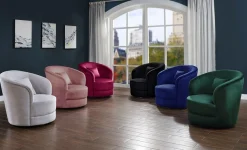 OTTO home Drehsessel »Colin« 360Â° frei drehend, in Samtveloursbezug, inkl. Zierkissen
