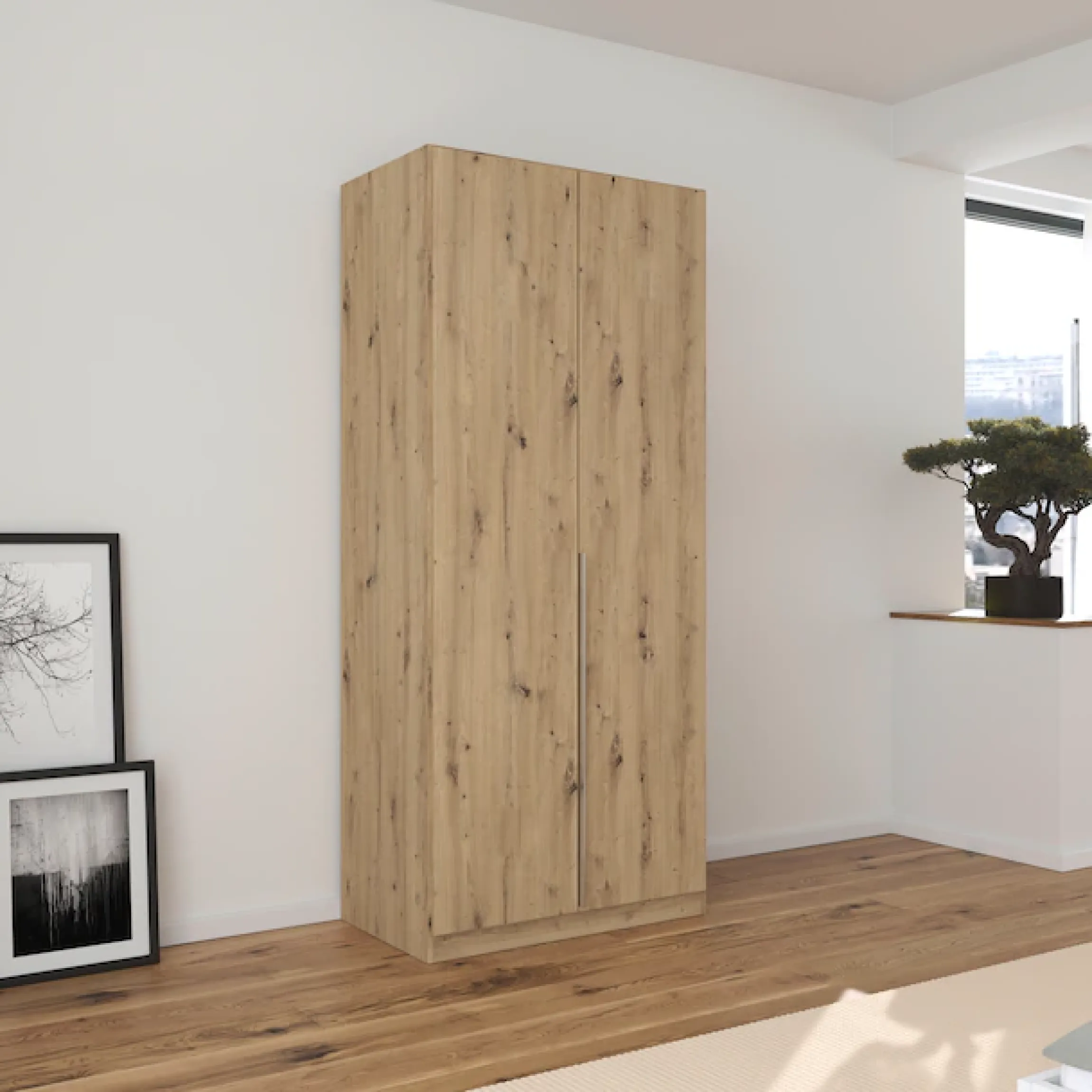 OTTO home Drehtürenschrank »AGORDO« in zwei Griff-Farben, Breiten 91-405 cm, Dekor- oder Hochglanzfront, in 8 Breiten & 2 Höhen, MADE IN GERMANY