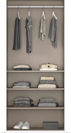 OTTO home Drehtürenschrank »AGORDO« in zwei Griff-Farben, Breiten 91-405 cm, Dekor- oder Hochglanzfront, in 8 Breiten & 2 Höhen, MADE IN GERMANY