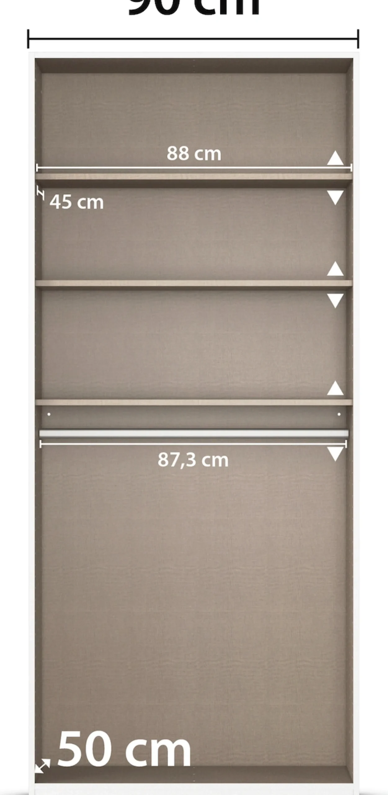 OTTO home Drehtürenschrank »AGORDO« in zwei Griff-Farben, Breiten 91-405 cm, Dekor- oder Hochglanzfront, in 8 Breiten & 2 Höhen, MADE IN GERMANY