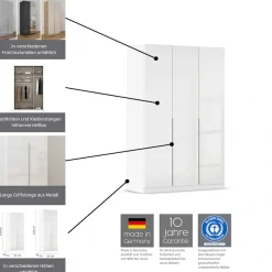 OTTO home Drehtürenschrank »AGORDO« in zwei Griff-Farben, Breiten 91-405 cm, Dekor- oder Hochglanzfront, in 8 Breiten & 2 Höhen, MADE IN GERMANY