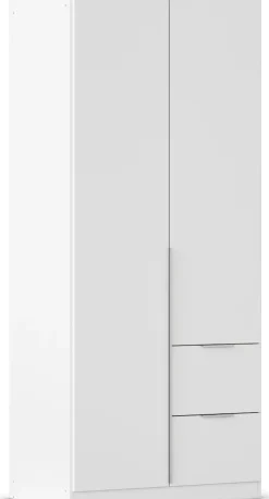 OTTO home Drehtürenschrank »Kleiderschrank Schrank Garderobe AGORDO mit Dekor- oder Hochglanzfront« in zwei Griff-Farben, Breite 91 cm,mit Außenschubkästen, Serie in 7 Breiten und 2 Höhen MADE IN GERMANY