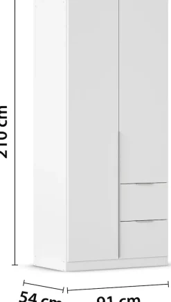 OTTO home Drehtürenschrank »Kleiderschrank Schrank Garderobe AGORDO mit Dekor- oder Hochglanzfront« in zwei Griff-Farben, Breite 91 cm,mit Außenschubkästen, Serie in 7 Breiten und 2 Höhen MADE IN GERMANY