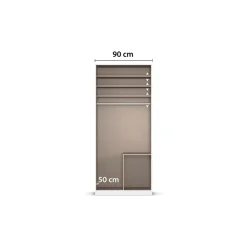 OTTO home Drehtürenschrank »Kleiderschrank Schrank Garderobe AGORDO mit Dekor- oder Hochglanzfront« in zwei Griff-Farben, Breite 91 cm,mit Außenschubkästen, Serie in 7 Breiten und 2 Höhen MADE IN GERMANY