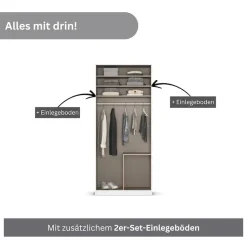 OTTO home Drehtürenschrank »Kleiderschrank Schrank Garderobe AGORDO mit Dekor- oder Hochglanzfront« in zwei Griff-Farben, Breite 91 cm,mit Außenschubkästen, Serie in 7 Breiten und 2 Höhen MADE IN GERMANY