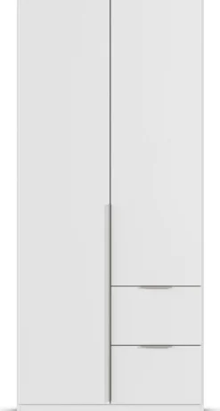OTTO home Drehtürenschrank »Kleiderschrank Schrank Garderobe AGORDO mit Dekor- oder Hochglanzfront« in zwei Griff-Farben, Breite 91 cm,mit Außenschubkästen, Serie in 7 Breiten und 2 Höhen MADE IN GERMANY