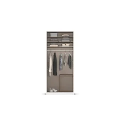 OTTO home Drehtürenschrank »Kleiderschrank Schrank Garderobe AGORDO mit Dekor- oder Hochglanzfront« in zwei Griff-Farben, Breite 91 cm,mit Außenschubkästen, Serie in 7 Breiten und 2 Höhen MADE IN GERMANY