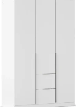 OTTO home Drehtürenschrank »Kleiderschrank Schrank Garderobe AGORDO mit Dekor- oder Hochglanzfront« in zwei Griff-Farben, Breite 136 cm,mit Außenschubkästen, Serie in 7 Breiten und 2 Höhen MADE IN GERMANY