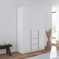 OTTO home Drehtürenschrank »Kleiderschrank Schrank Garderobe AGORDO mit Dekor- oder Hochglanzfront« in zwei Griff-Farben, Breite 136 cm,mit Außenschubkästen, Serie in 7 Breiten und 2 Höhen MADE IN GERMANY