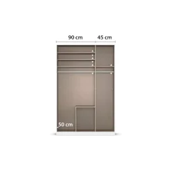 OTTO home Drehtürenschrank »Kleiderschrank Schrank Garderobe AGORDO mit Dekor- oder Hochglanzfront« in zwei Griff-Farben, Breite 136 cm,mit Außenschubkästen, Serie in 7 Breiten und 2 Höhen MADE IN GERMANY