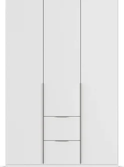 OTTO home Drehtürenschrank »Kleiderschrank Schrank Garderobe AGORDO mit Dekor- oder Hochglanzfront« in zwei Griff-Farben, Breite 136 cm,mit Außenschubkästen, Serie in 7 Breiten und 2 Höhen MADE IN GERMANY