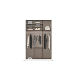 OTTO home Drehtürenschrank »Kleiderschrank Schrank Garderobe AGORDO mit Dekor- oder Hochglanzfront« in zwei Griff-Farben, Breite 136 cm,mit Außenschubkästen, Serie in 7 Breiten und 2 Höhen MADE IN GERMANY