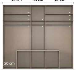 OTTO home Drehtürenschrank »Kleiderschrank Schrank Garderobe AGORDO mit Dekor- oder Hochglanzfront« in zwei Griff-Farben, Breite 226 cm,mit Außenschubkästen, Serie in 7 Breiten und 2 Höhen MADE IN GERMANY