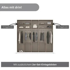 OTTO home Drehtürenschrank »Kleiderschrank Schrank Garderobe AGORDO mit Dekor- oder Hochglanzfront« in zwei Griff-Farben, Breite 226 cm,mit Außenschubkästen, Serie in 7 Breiten und 2 Höhen MADE IN GERMANY