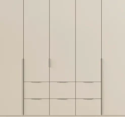OTTO home Drehtürenschrank »Kleiderschrank Schrank Garderobe AGORDO mit Dekor- oder Hochglanzfront« in zwei Griff-Farben, Breite 226 cm,mit Außenschubkästen, Serie in 7 Breiten und 2 Höhen MADE IN GERMANY