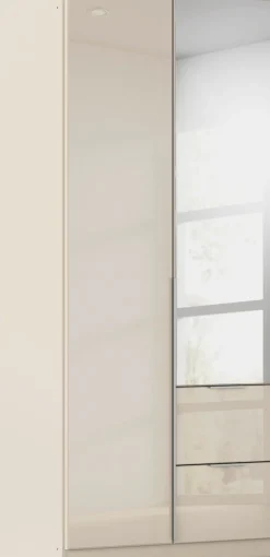OTTO home Drehtürenschrank »Kleiderschrank Kleiderschränke Schrank Garderobe AGORDO mit Glasfront« in zwei Griff-Farben, Breiten 91-360 cm,mit Außenschubkästen, in 7 Breiten und 2 Höhen MADE IN GERMANY