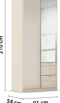 OTTO home Drehtürenschrank »Kleiderschrank Kleiderschränke Schrank Garderobe AGORDO mit Glasfront« in zwei Griff-Farben, Breiten 91-360 cm,mit Außenschubkästen, in 7 Breiten und 2 Höhen MADE IN GERMANY