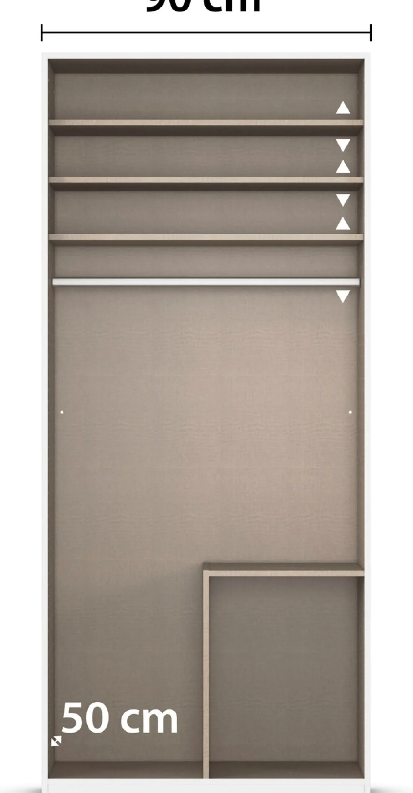 OTTO home Drehtürenschrank »Kleiderschrank Kleiderschränke Schrank Garderobe AGORDO mit Glasfront« in zwei Griff-Farben, Breiten 91-360 cm,mit Außenschubkästen, in 7 Breiten und 2 Höhen MADE IN GERMANY