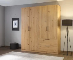 OTTO home Drehtürenschrank »Kleiderschrank Schrank Garderobe Wäscheschrank CHALLENGER« Breiten 181/226 cm, Höhen 197/210 cm,Metallgriffe in Graumetallic und geräumige Schubladen MADE IN GERMANY