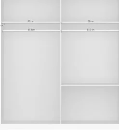 OTTO home Drehtürenschrank »Kleiderschrank Schrank Garderobe Wäscheschrank CHALLENGER« Breiten 181/226 cm, Höhen 197/210 cm,Metallgriffe in Graumetallic und geräumige Schubladen MADE IN GERMANY