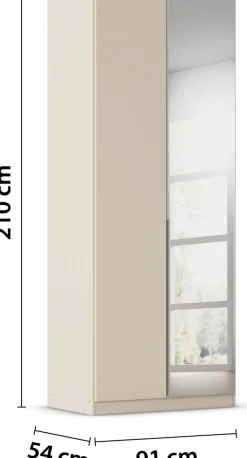 OTTO home Drehtürenschrank »Kleiderschrank Schrank Garderobe AGORDO mit Dekor- oder Hochglanzfront« in zwei Griff-Farben, Breiten 91-405 cm,durchdachte Innenausstattung, in 8 Breiten und 2 Höhen MADE IN GERMANY